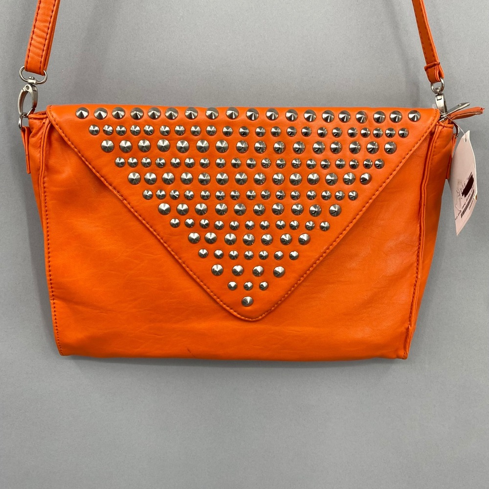 Orange Faux Leather Envelope Crossbody Bag Studded Embellished
Pretty Cases